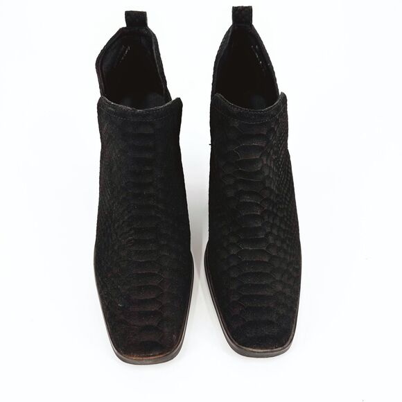 Jeffrey Campbell Roselle Ankle Heel Boots Size 9 Suede Python Western Pull-On - Picture 5 of 10